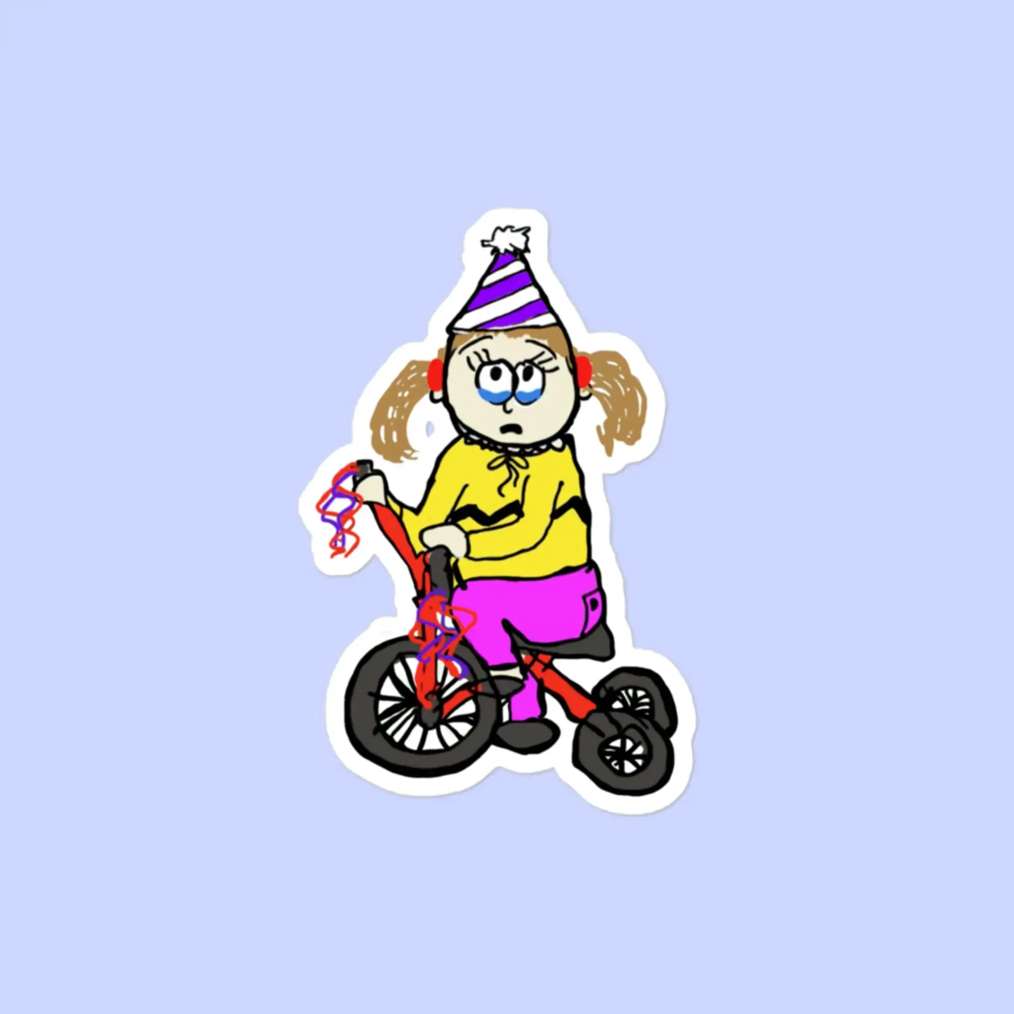 Sock Puppet Master Tricycle Girl Bubble-Free Sticker