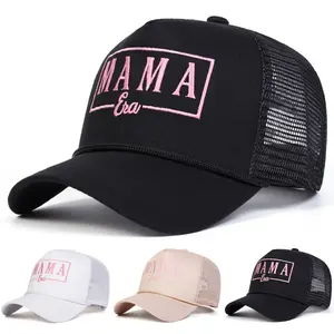 Unisex MAMA Letter Embroidered Baseball Cap Mesh Hat Outdoor Adjustable Sunscreen Leisure Hat Spring Autumn Travel Tourism Beach Vacation
