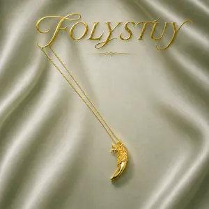 [FOLYSTUY (K136)] Vintage Wolf Head Tooth Necklace, Retro Gothic Everyday Jewelry