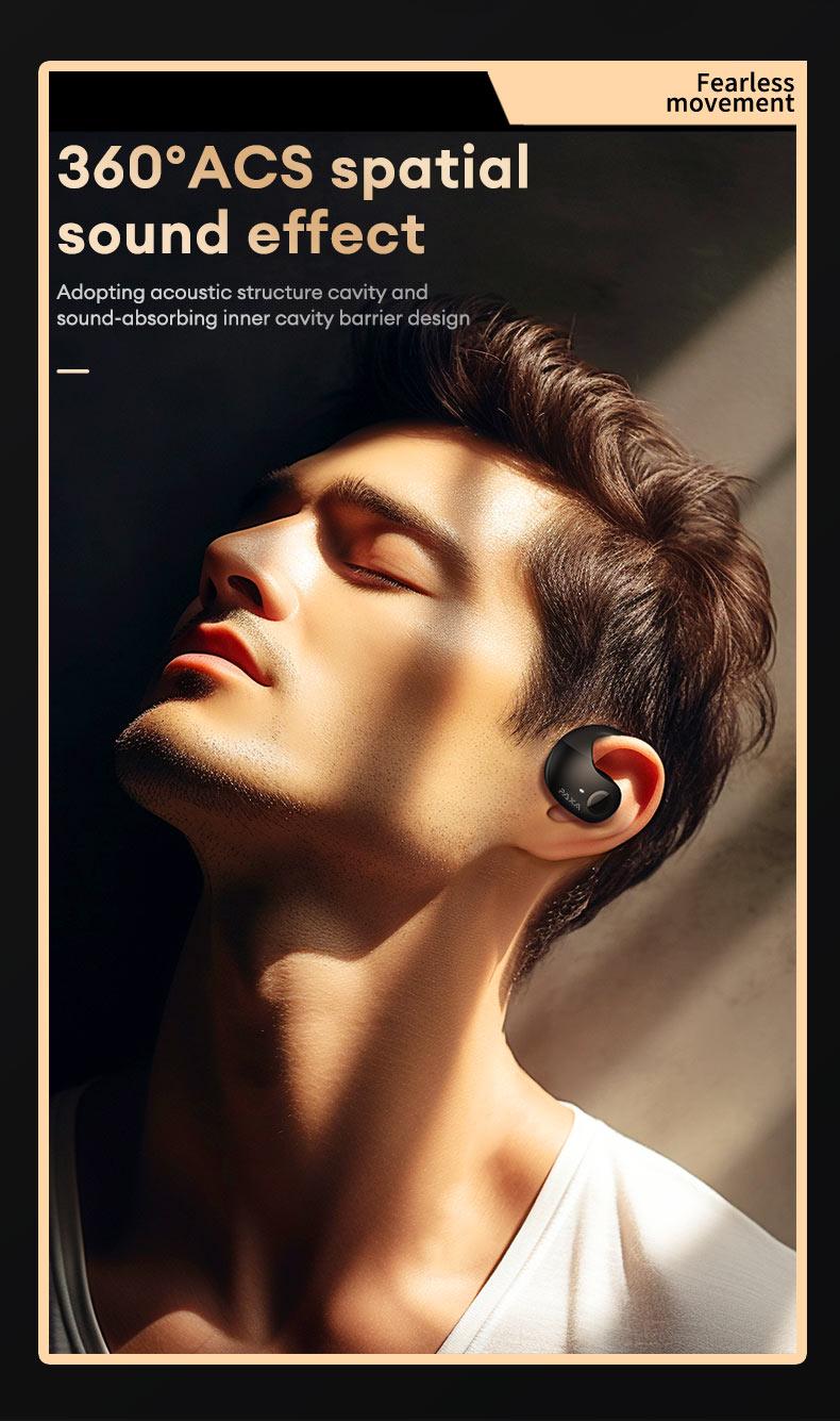 PAXA T26 Pro Wireless Earbuds,OWS Wireless Bluetooth Earbuds Luxurious Sound for Music & Phone Calls, Sport Headsets With Call Noise Canceling Mic