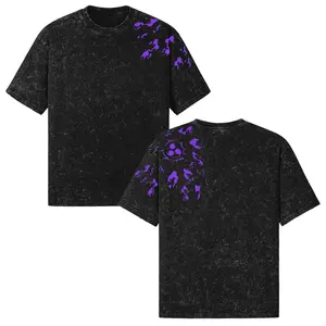 CURSE MARK PURPLE SASUKE - Naruto Retro Acid Washed Graphic T-Shirt,Heavyweight Oversized Streetwear, Vintage Manga Graphic, Sasuke Merch, Gift for Shinobi Fans