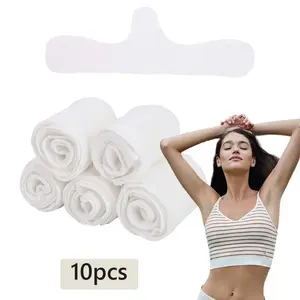 9pcs Reusable Bra Liners to Absorb Sweat Under Breast Sweat Absorber Pads for Woman (White)