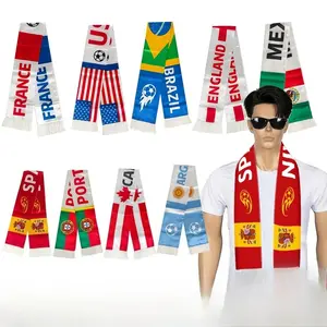 USA France Spain Portugal Football Scarf Soccer Fan Cheering Accessories Stadium Decoration Match Cheering Party Decoration