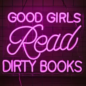 Good Girls Read Dirty Books Neon Sign, USB Powered Neon Light, Novelty LED Wall Light for Shop, Cafe, Display Window Wall Hanging, Game Room, Living Room Atmosphere Gift