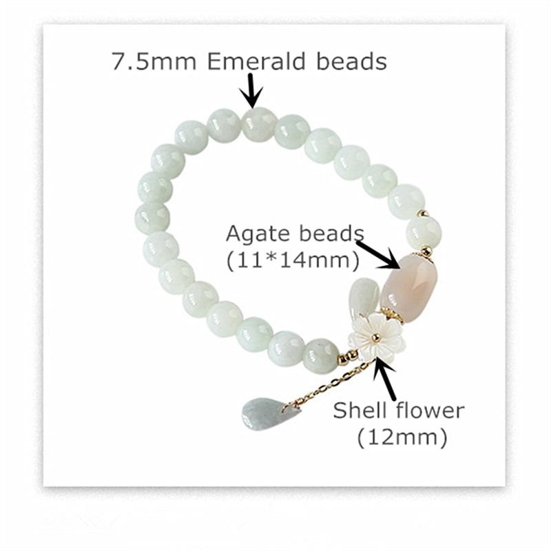 Shell flower jade water drop bracelet, for  her