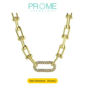 (CS015) 5A CZ Paperclip Necklace & Bracelet Set – Adjustable Hypoallergenic Jewelry Duo High-Quality Copper with Luxury Finish Minimalist Gift for Women