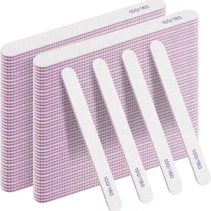 ✨5/10/20 pcs Nail Filing and Polishing Buffers | 100/180 Grit Dual-sided Emery Boards | Reusable | For Acrylic Nails/Natural Nails Shaping/Polishing | Essential Nail Tools for Salon & Home Use