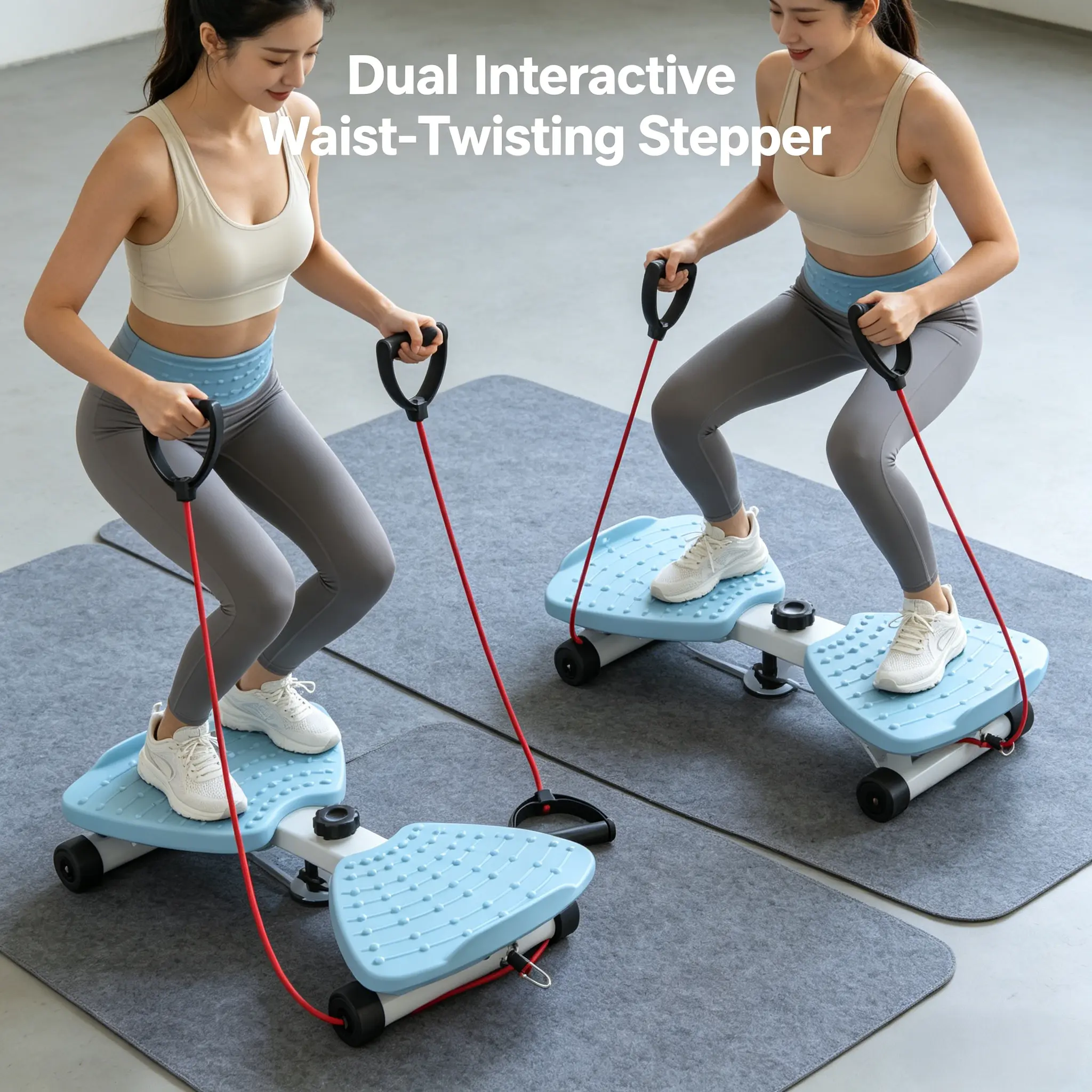 Unisex Functional Rubber Waist Twisting Disc - Wide Plates, Foot Massage Texture, Resistance Bands, Compact and Portable, Quiet Smooth Spin Core Resistance Training Exercise Equipment for Home Workouts
