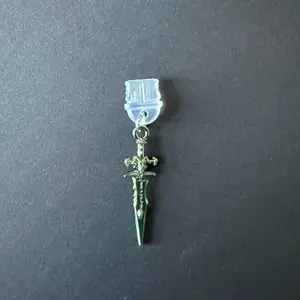 USBC dust plug charm - antique silver dagger