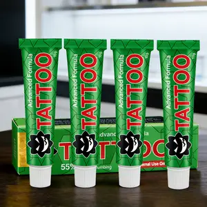 TKTX Tattoo Numbing Cream - Green 55% Numbing - Painless Tattoos Cream- Effective Numbing Formula for No-Distraction Tattoos (10g*4 Tubes)