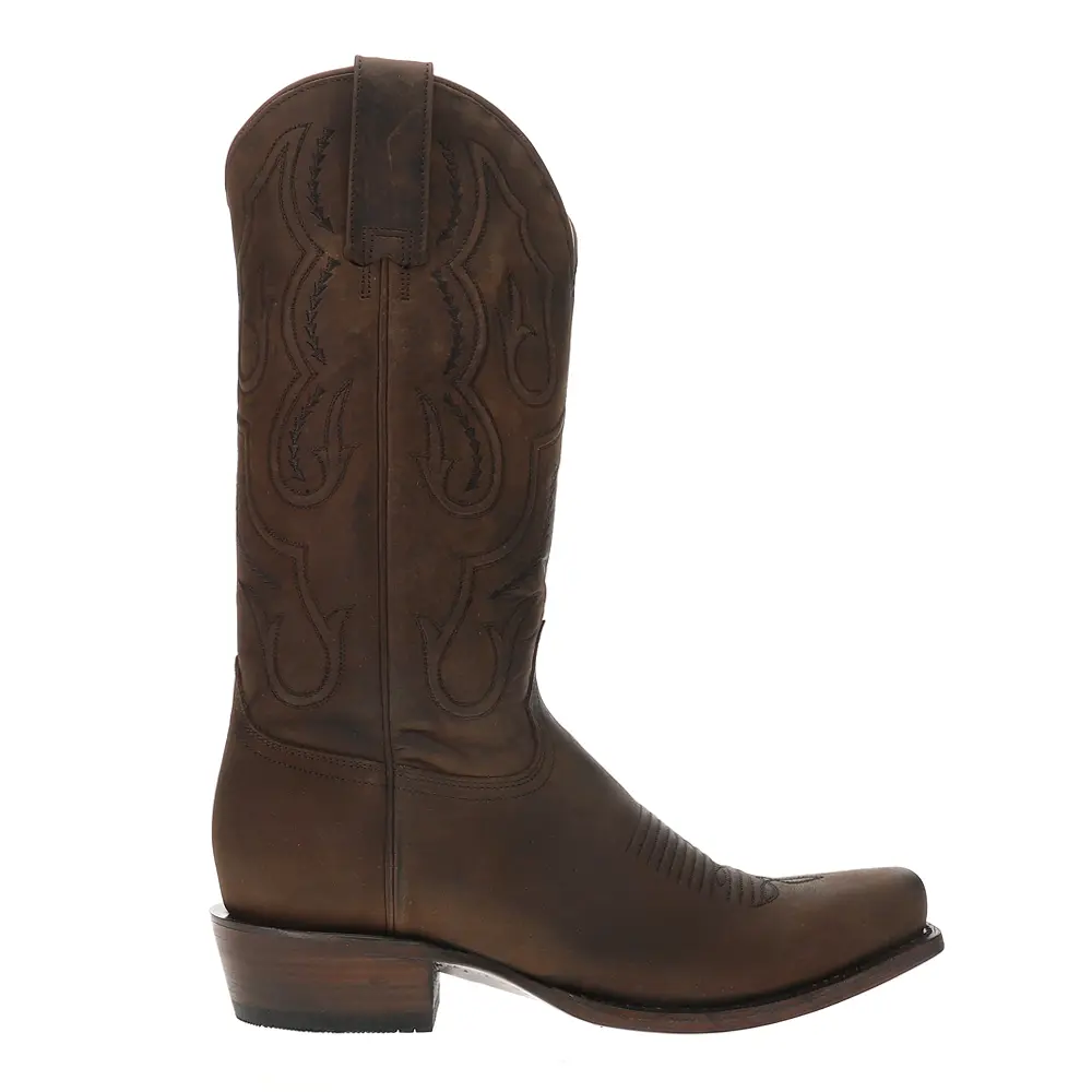 Stetson Mens Paxton Embroidered Snip Toe Pull On  Casual Boots Mid Calf - Brown