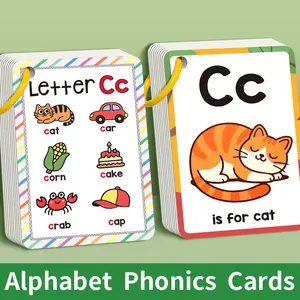 English Learning Phonics Cards, 27 Letter Sound Flashcards, Educational Toy Gift for Kids, Alphabet Reading Practice, Word Cards, Vocabulary Flashcards