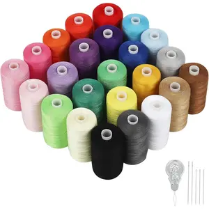 24 PCS Sewing Thread Kit, 24 Colors 1000yd Spool Polyester Thread Assortment, Thread for Sewing Machine, Hand Stitching & Quilting, for Beginners DIY Crafts