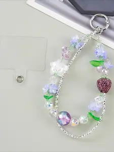 1 New Arrival: High-End Strawberry Rhinestone Ball Keychain—Luxurious Handbag and Keyring Accessory with Unique Beaded Design