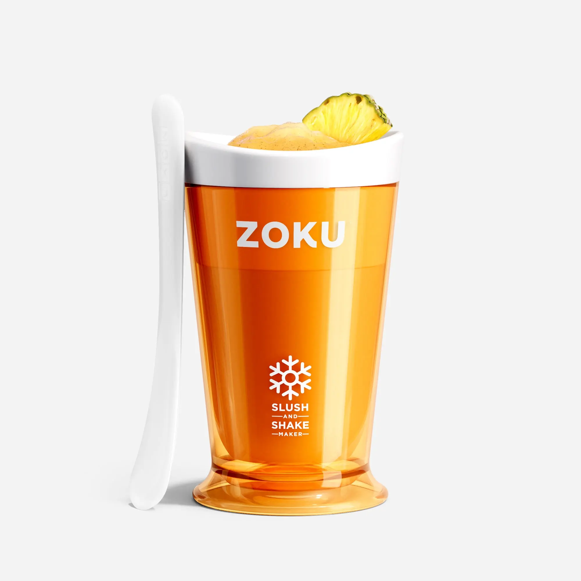 Slush & Shake Maker - Orange Citrus Drinks any Beverage into Chilled Iced Slushy Pour Favorite Drink into Frozen cup stir for fun creative recipe, healthy drinks, desserts, treats, & on-the-go meals or snacks, family-fun recipes for simple juice cocktails
