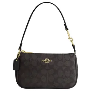 Coach Nolita 19 Small Vintage Monogram Zip Top Handle and Crossbody Bag for Women in Gold, Walnut, and Black