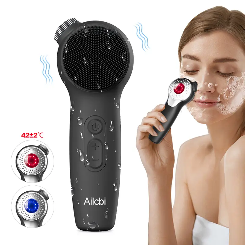Facial Cleansing Brush Skin Massager Electric Silicone LED Lighting Face  Brush Sonic Vibration IPX7 Waterproof - TikTok Shop