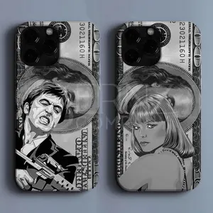 Tony Montana Dollar Couple Phone Case, Scarface Lovers Money Design, Al Pacino & Elvira Phone Cover for iphone
