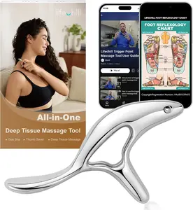 Trigger Point Massage Tool for Deep Tissue Massage & Gua Sha, HSA Muscle Scraper Tool for Full Body Pain Relief, FSA Eligible Items Thumb Saver Acupressure Tool, Fathers Day Dad Gifts