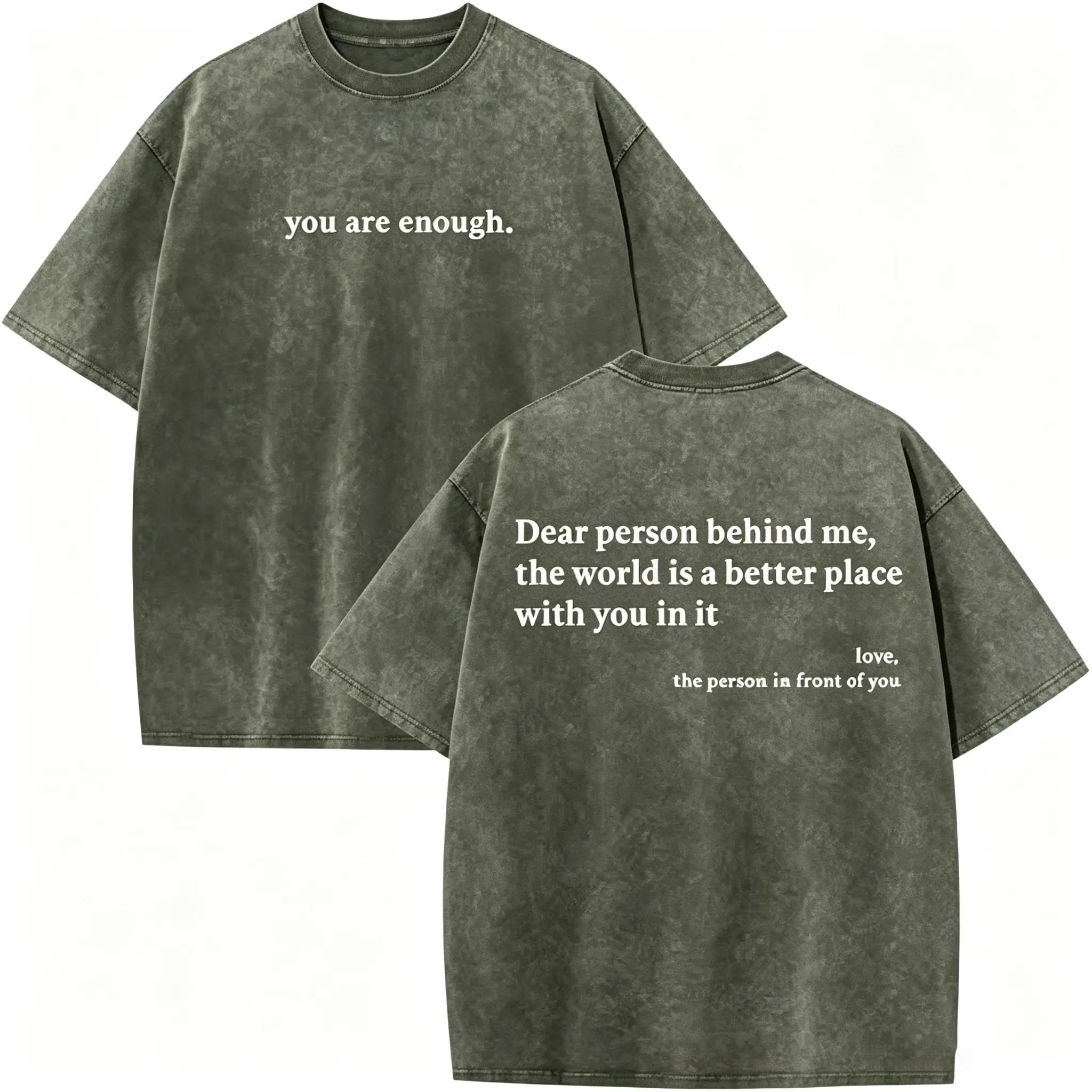 Dear Person Behind Me Shirt You are Enough Tshirts for Men Oversized Inspirational Positive Tees Vintage Graphic Tops