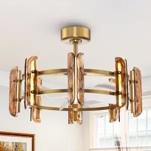 32" Perimost Modern Gold Glass LED Ceiling Fan