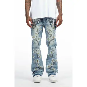 Folor Light Blue Stacked Flare Jean