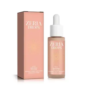 Zeria Drops Sunless Tanning Drops Natural Melanin Booster for Glowing Skin Moisturizing Bronzer for Face & Body Watermelon Flavor Unscented 60ml Cosmetic