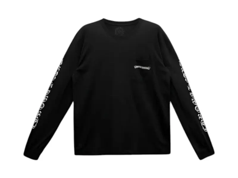 Chrome Hearts Scroll Logo L/S Pocket T-shirt Black (men) by StockX