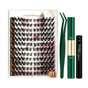 #2 Flying Fox Lash Clusters Natural Eyelash Clusters Lightly Fluffy D Curl - WideSpan DIY Eyelash Extensions Kit Individual Fake Eyelashes Clusters Kit Ultra-Thin Invisible Lash Band