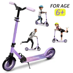 Nattork Foldable Kick Scooter for 6+ Kids & Teens, 8" Shock-Absorbing PU Wheels, Adjustable Handlebar, Anti-Slip Deck, 240 LBS Max Load, Portable for Commuting & Leisure Gifting