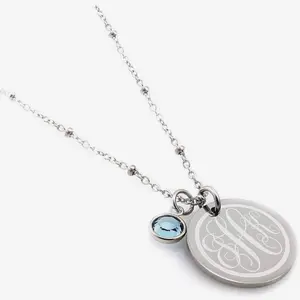 Monogram Necklace Woman Personalized Engraved