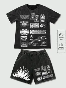 Vintage Racing Oversized Graphic Tee & Shorts Set | Breathable Streetwear Co-ord for Summer