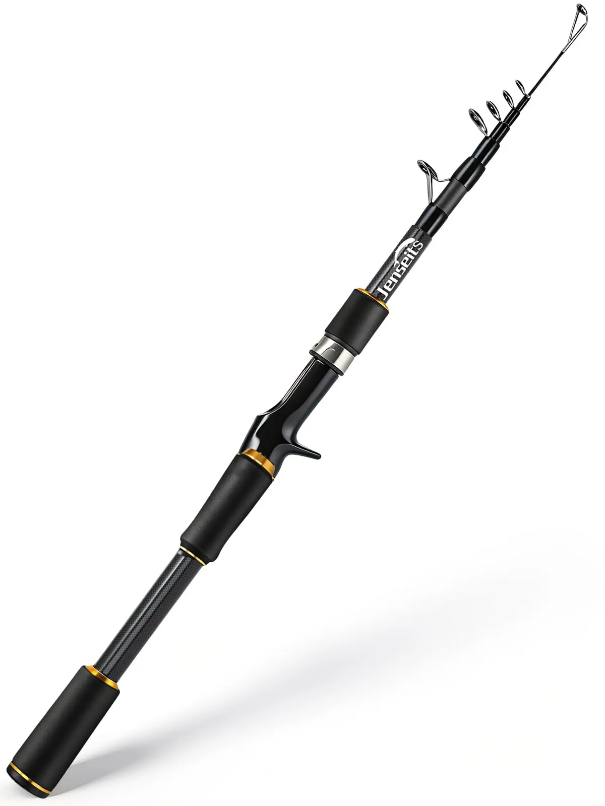 Jenseits Telescopic Carbon Fiber Spinning Casting Rod Set with Saltwater-Resistant Guides and Cork-EVA Grip for Bass and Trout, Fishing Rod Set, Spinning Casting Rods