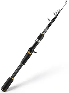 Jenseits Carbon Fiber Telescopic Casting Fishing Rods - Saltwater-Resistant Guides, Cork/EVA Grip - Fishing Equipment for Bass, Trout