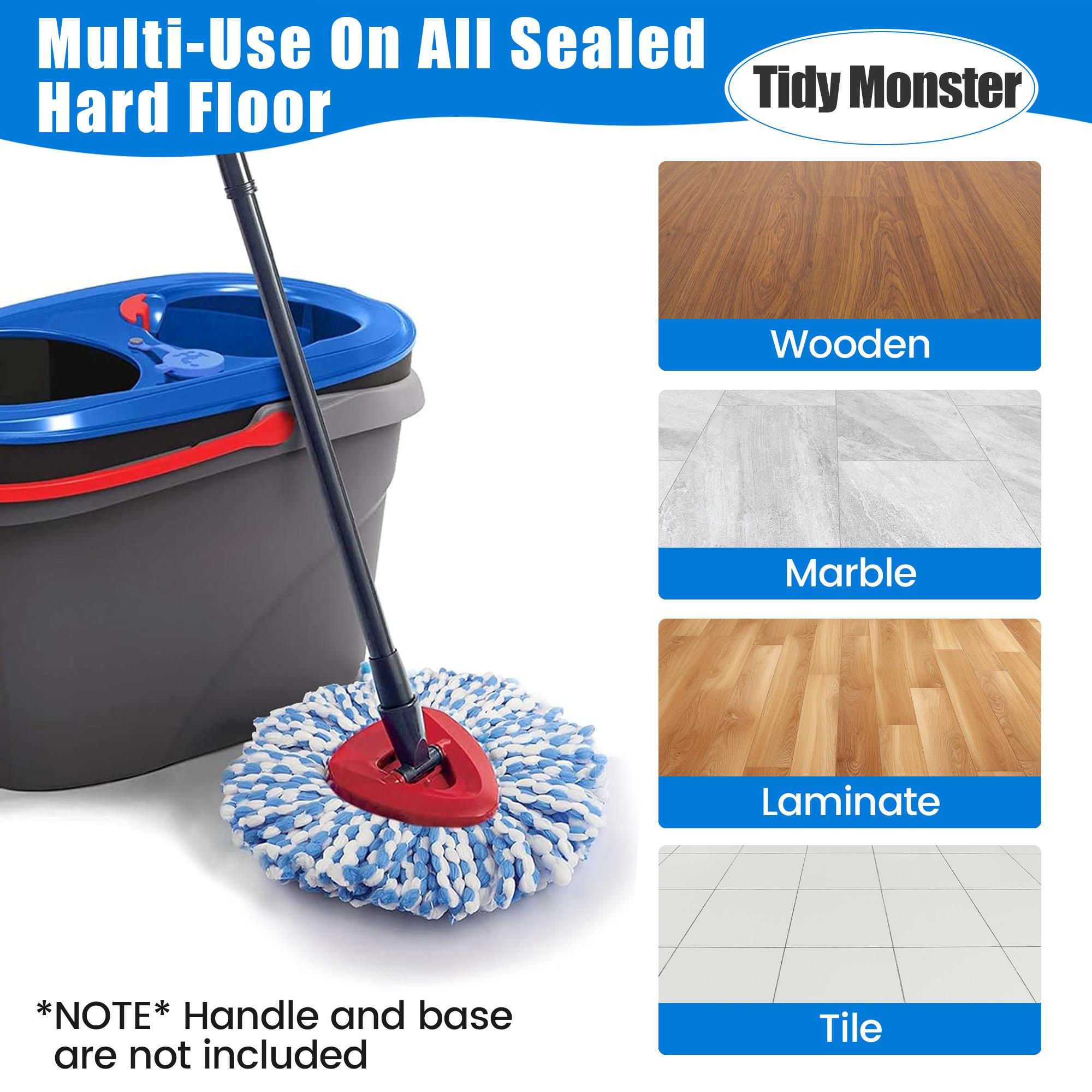 For O-Cedar Rinse Clean 2 Tank Mop 3PC Spin Mop Heads & Scrub Brush Refills Microfiber Spin Mop Replacement Without Bucket or Hanlde dealsforyoudays Home Cleaning Bundle Pack
