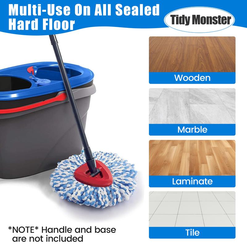 For O-Cedar Rinse Clean 2 Tank Mop 3PC Spin Mop Heads & Scrub Brush Refills Microfiber Spin Mop Replacement Without Bucket or Hanlde dealsforyoudays Home Cleaning Bundle Pack
