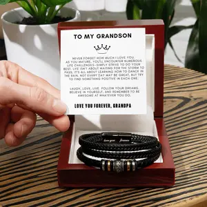 Bracelet for Grandson from Grandpa Grandma, Gift for Grandson on His Birthday, Grandson Bracelet Gift, Graduation Gift