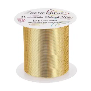BENECREAT 24 Gauge 87 Yards Jewelry Beading Wire Light Gold Tarnish Resistant Copper Wire for Beading Wrapping and Other Jewelry Craft Making