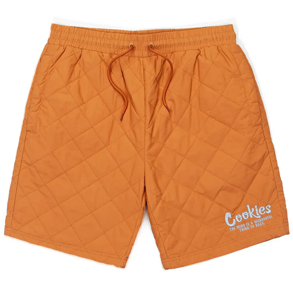 COOKIES "WORKWEAR” QUILTED NYLON SHORTS (BROWN)