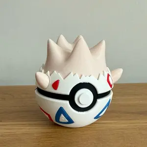 #0175 Togepi Ball - Made to Order, High-Quality PLA, 3D Printed Pokeball Figure