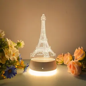 Creative Iconic Tower 3D Night Light, Decorative Light, USB Powered Switch Control, Ideal Gift for Bedroom Living Room Decor, Perfect Present, Table Night Light