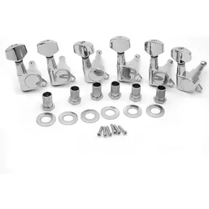 6 count 6R Guitar tuner pegs,small Square Sealed guitar tuning pegs tuners machine heads,for Acoustic or Electric Guitar (Chrome)