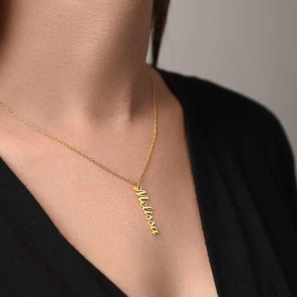 Vertical Bold Script - Custom Name Necklace