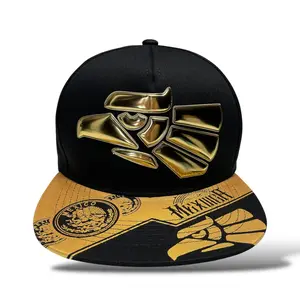 Hecho en Mexico Eagle 3D Gold Vinyl Logo Snapback Baseball Cap