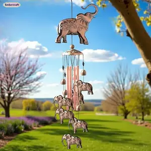 Elephant Wind Chimes for Outdoors – Handmade Large Metal Animal Wind Chimes with 35.4" Aluminum Bronze Tubes, Durable & Elegant, Perfect for Garden, Patio, Porch, Backyard, Meditation, Memorial, Home Décor, Outdoor Gift