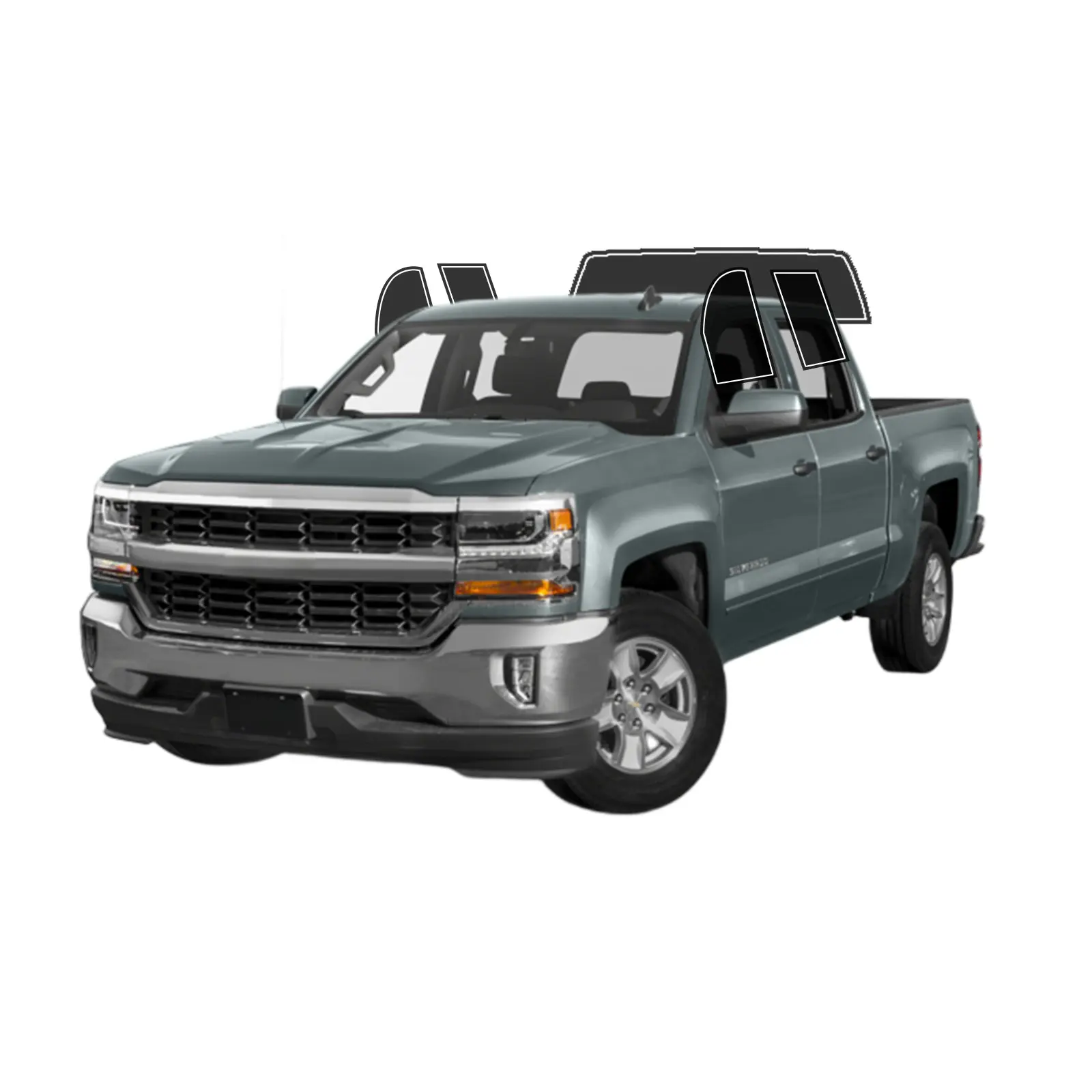 Precut Window Tint Film Kit for Chevy Silverado 1500 Crew 2014-2018, 2Ply Anti-Shatter, UV Block, Sun Protection, Privacy Shield, Easy Install, No Trimming Needed, Heat & Glare Reduce, Precut Tint Window Films & Solar Protection, Vehicle Accessories, Pick