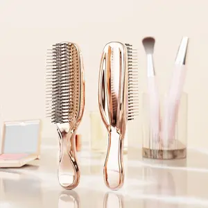 1pc Electroplated Detangling Hair Brush – Wet & Dry Use, No Pulling Tangle-Free, Anti-Static Anti-Frizz, Scalp Massage Volumizing Brush for Curly/Wavy Hair, Gift Box Included