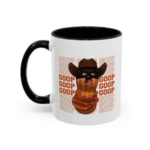 Bungulator cowboy the burnt peanut goop goop goop meme Retro Donut Pattern Mug Coffee Cup, 100% Ceramic Mug, Christmas Mug Gifts