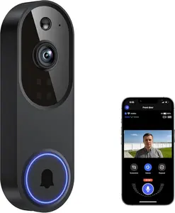 Wireless Video Doorbell Camera 1080 HD Night Vision 4 IR Lights 120° Wide View Motion Detection Smartphone Compatible Outdoor Indoor Security Camera