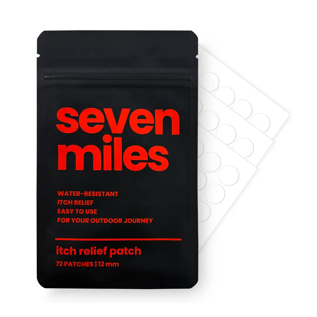 Seven Miles Bug Bite Itch Relief Patch, Hydrocolloid Patches for Insect Bite Treatment, Anti Itch Cream Alternative, Chemical-Free, Waterproof, Great for Hiking and Travel, 72 Patches, Pack